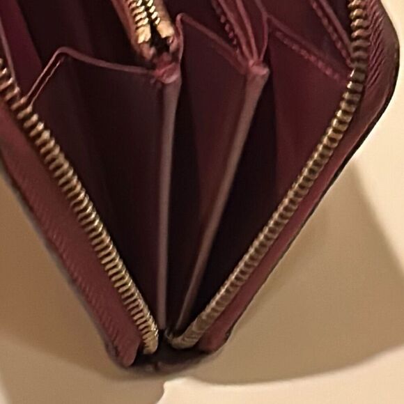 Louis Vuitton Vernis Zip Around Long Wallet Merlot Shiny Dark Red Logo Print LV - Picture 10 of 16
